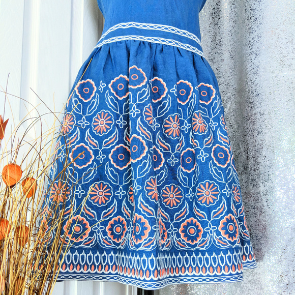 TOCCA Blue Strapless Dress Sz 6 - Picture 3 of 5